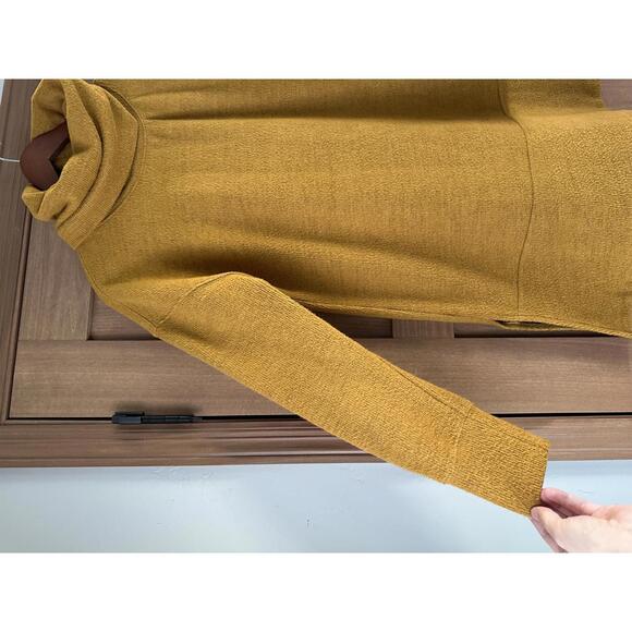 THML Cowl Neck Tunic Sweater Golden Mustard Yellow Women’s size Medium - Picture 2 of 10
